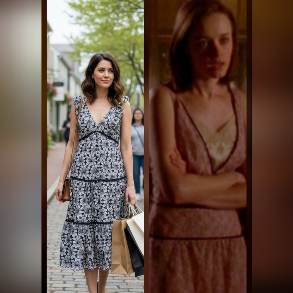NWT Marchesa Notte Rory Gilmore Alternative y2k lace midi drop waist dress 8